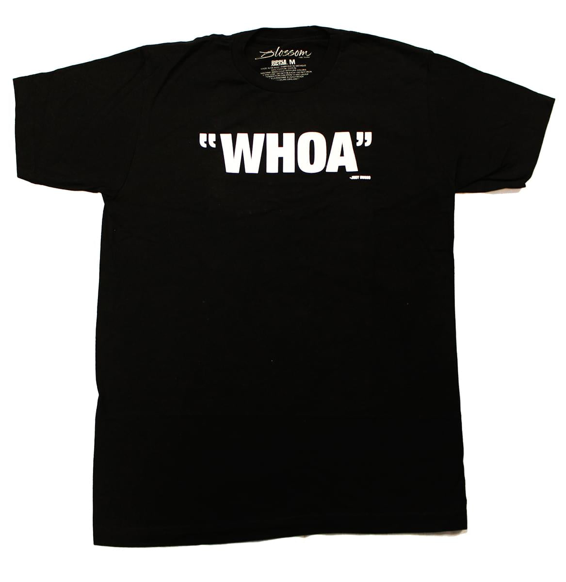 Blossom "Whoa" Men's Black Cotton T-Shirt - Medium