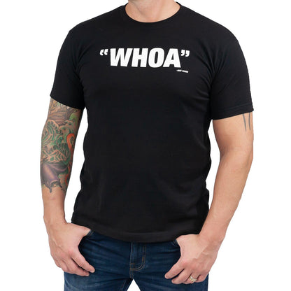 Blossom "Whoa" Men's Black Cotton T-Shirt - Large