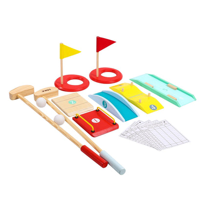 SOKA Wooden Golf Toy Set Indoor Outdoor DIY Obstacles for Family Kids 3+