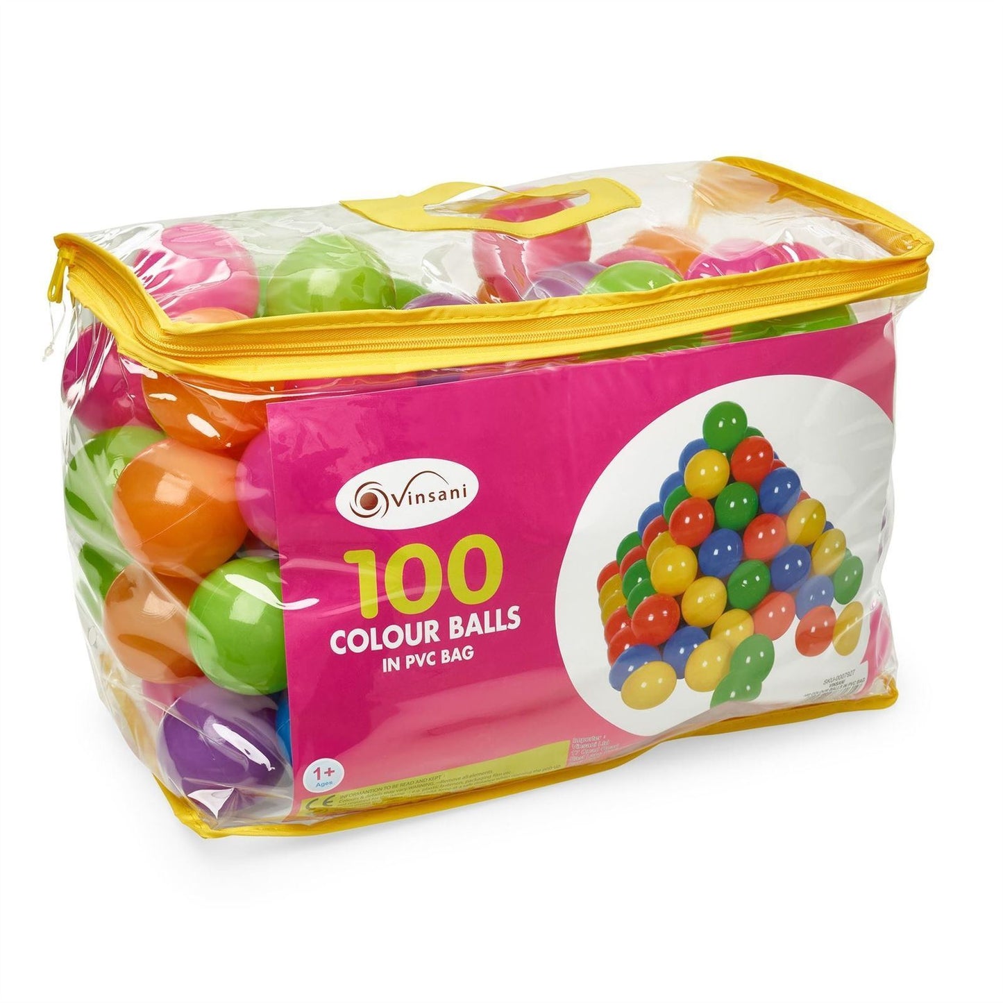 100 colour balls in pvc bag