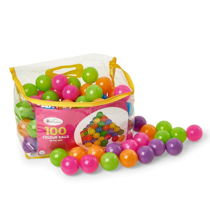 100 colour balls in pvc bag