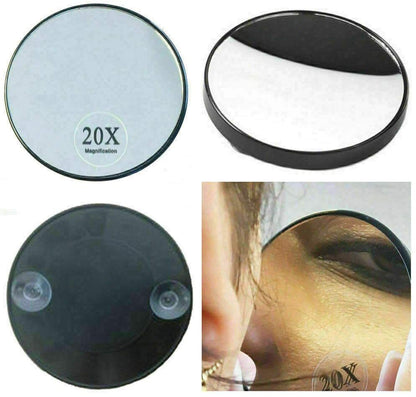 20X Magnifying Make Up Mirror & Eye Makeup Travel Size Suction Mirror