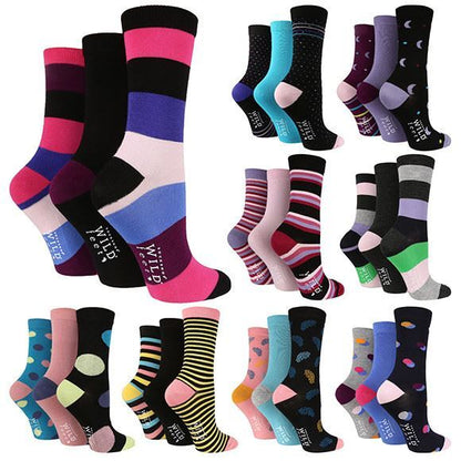 Wildfeet - Ladies 3pk Jacquard Socks