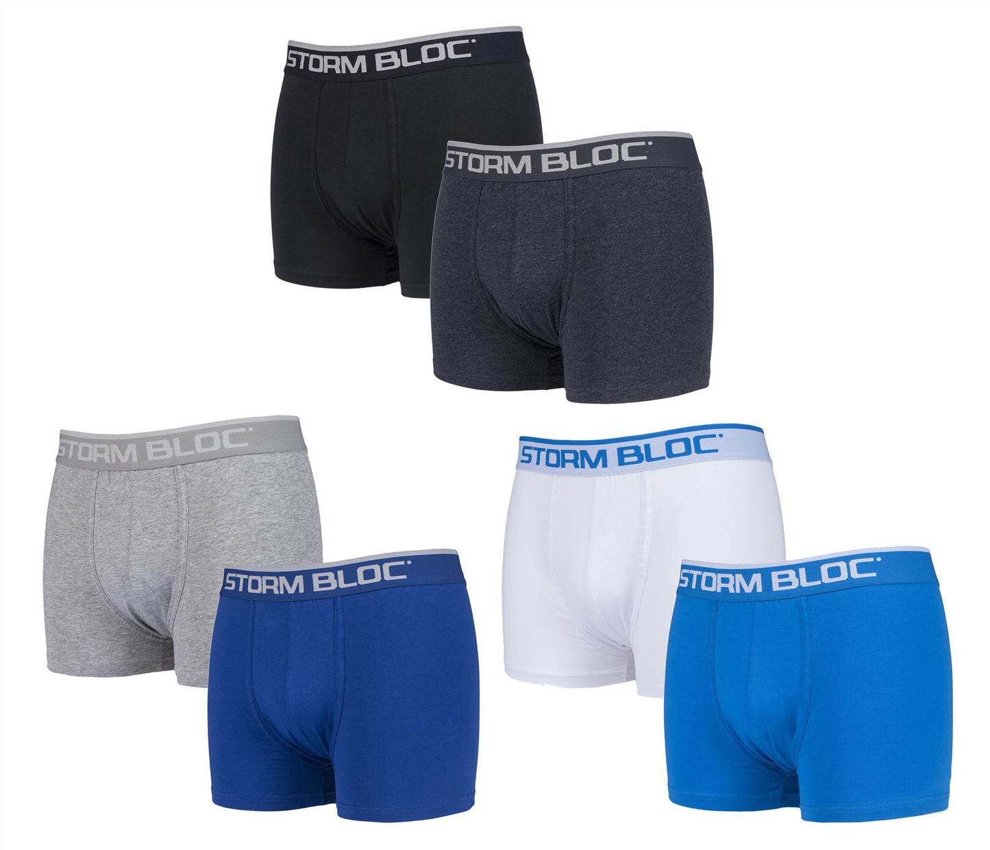 Storm Bloc - 2 Pairs Mens Cotton Boxer Trunks