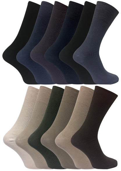 12 Pairs Non Elastic 100% Cotton Socks