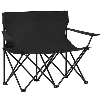 2-Seater Foldable Camping Chair Steel and Fabric