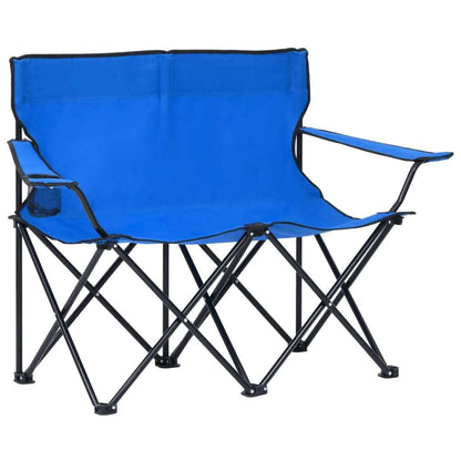 2-Seater Foldable Camping Chair Steel and Fabric