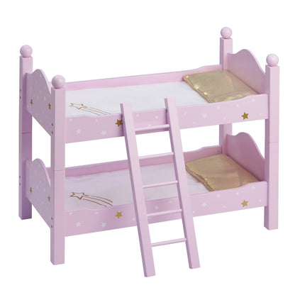 Pink Doll Bunk Bed 18" Dolls Wooden Furniture Bedroom Toy Role Play TD-0095AP