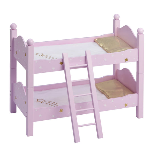 Pink Doll Bunk Bed 18" Dolls Wooden Furniture Bedroom Toy Role Play TD-0095AP