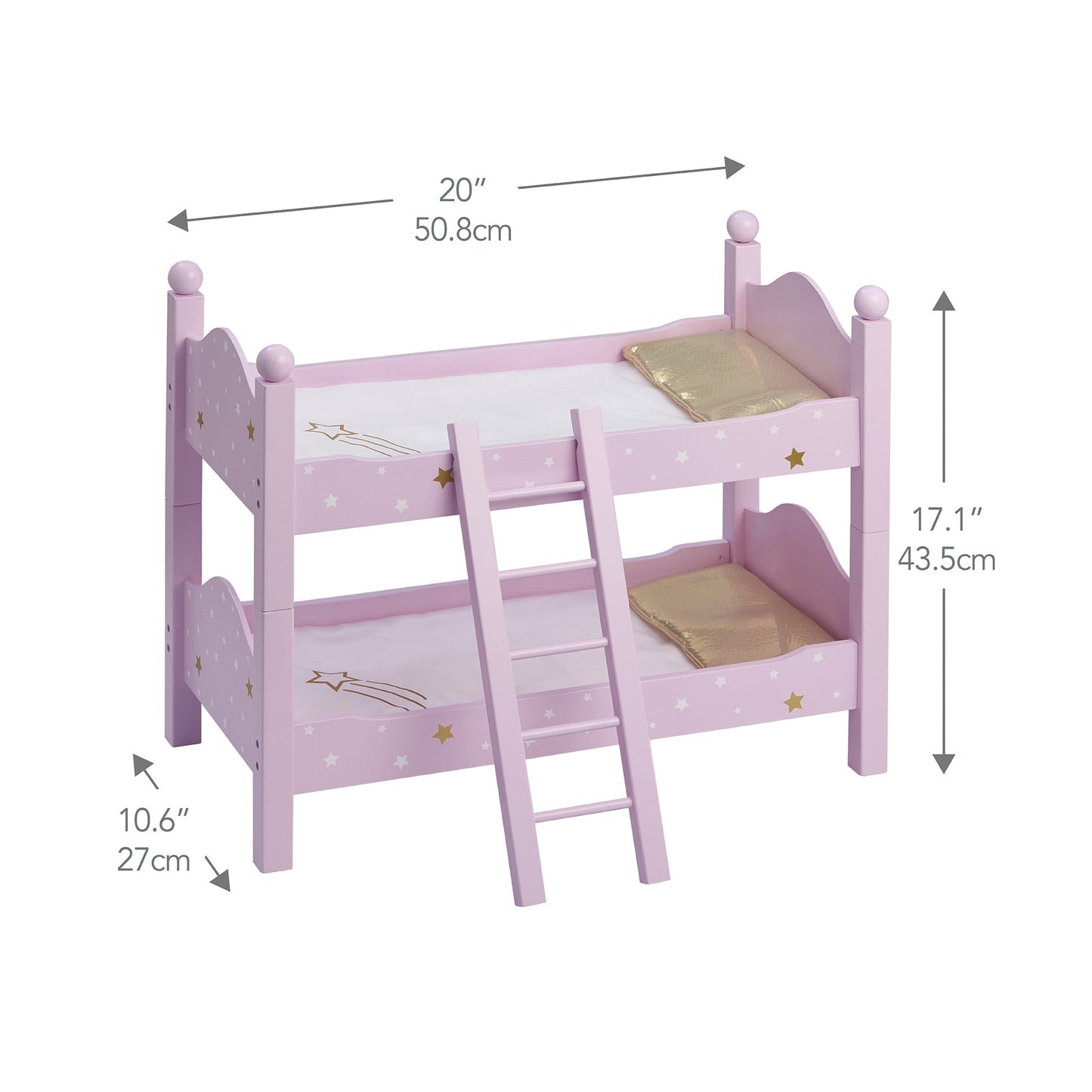 Pink Doll Bunk Bed 18" Dolls Wooden Furniture Bedroom Toy Role Play TD-0095AP