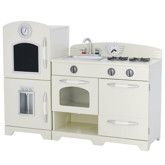 White Wooden Toy Kitchen with Fridge Freezer and Oven by TD-11413W