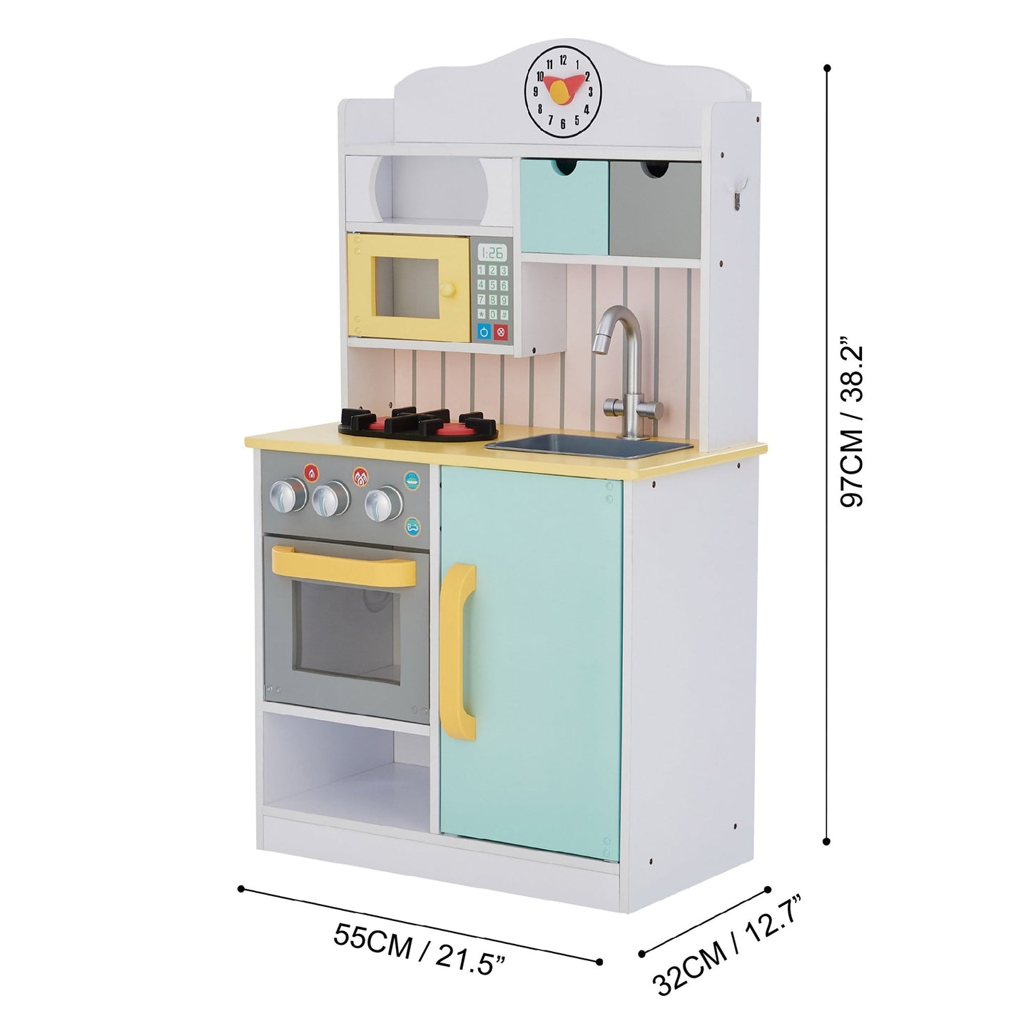 Wooden Kitchen Toy Kitchen With 5 Role Play Accessories TD-11708AR