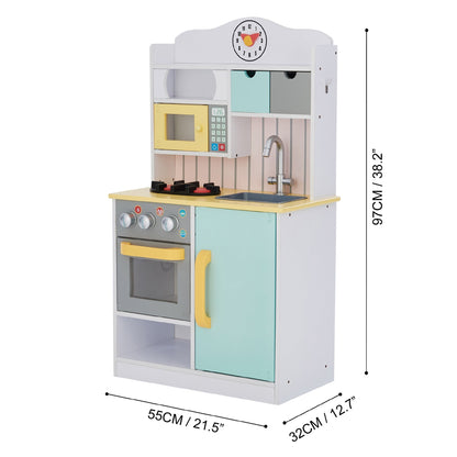 Wooden Kitchen Toy Kitchen With 5 Role Play Accessories TD-11708AR