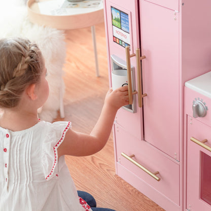 Pink Wooden Toy Kitchen by Toy Cooker Play Kitchen Set TD-12302P