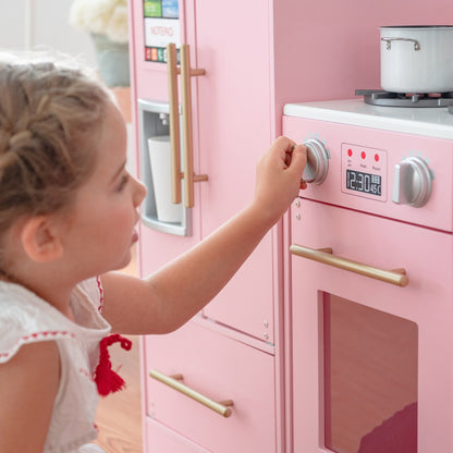 Pink Wooden Toy Kitchen by Toy Cooker Play Kitchen Set TD-12302P