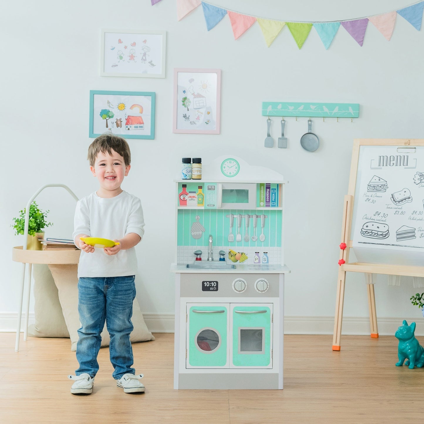 Mint Wooden Toy Kitchen for Little Chefs by Play Kitchen TD-12385M