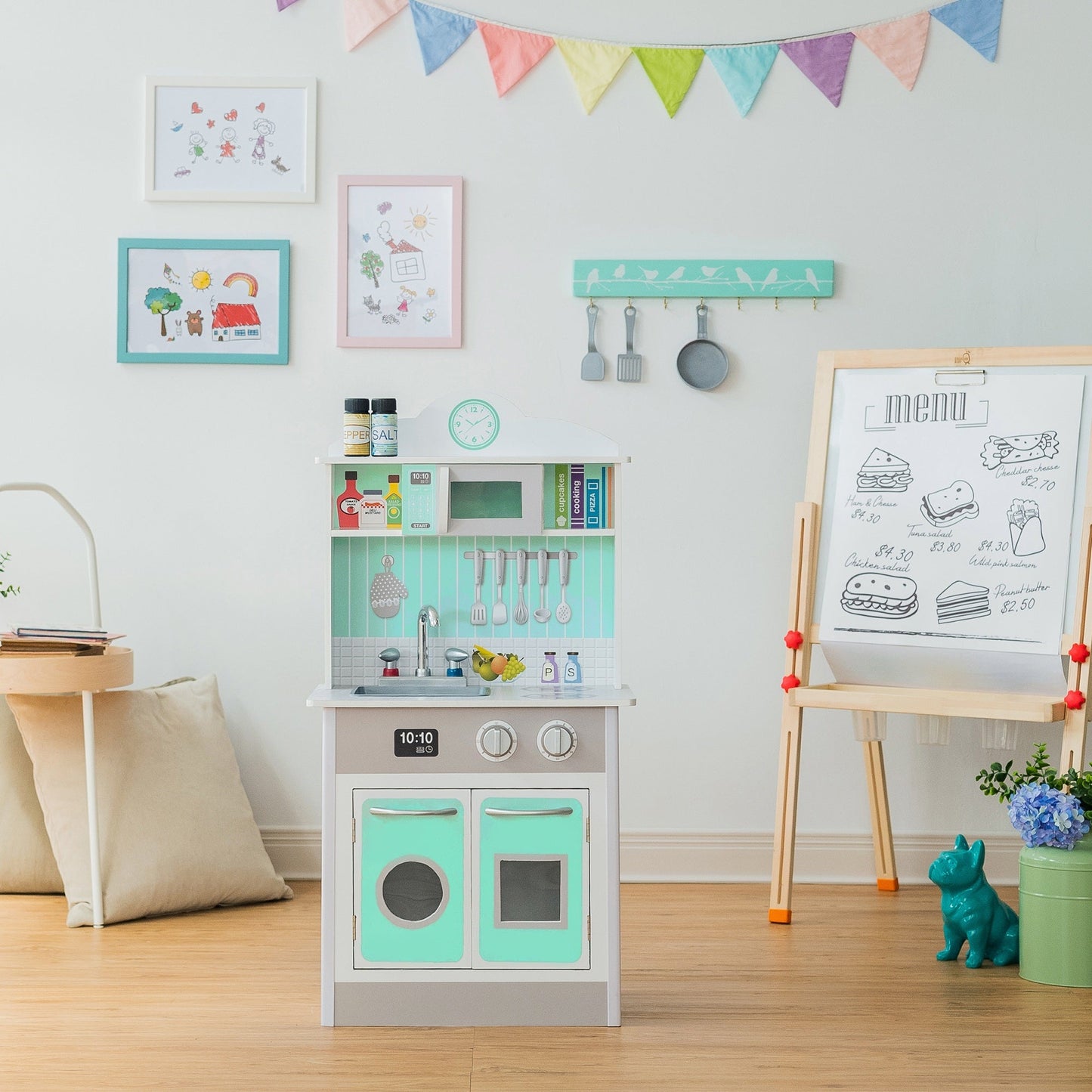 Mint Wooden Toy Kitchen for Little Chefs by Play Kitchen TD-12385M