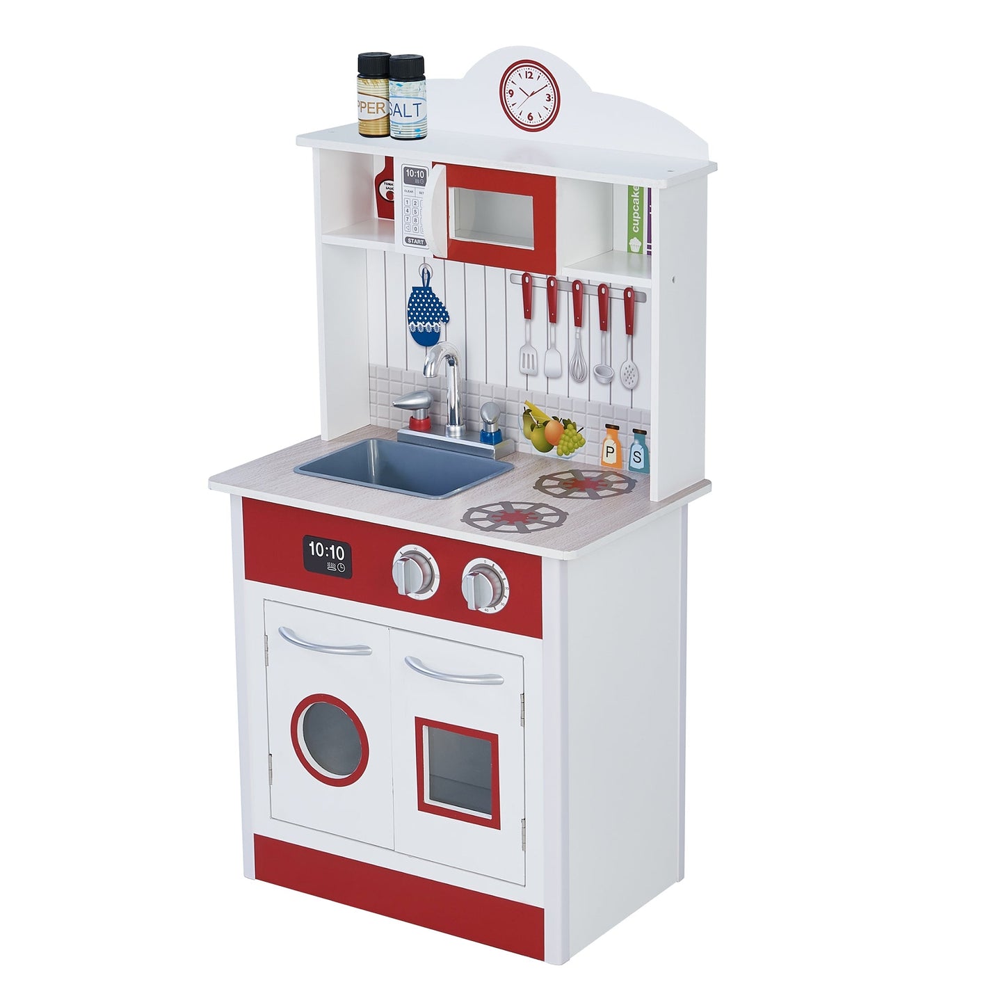 Wooden Kitchen Toy Kitchen With 2 Role Play Accessories TD-12385R