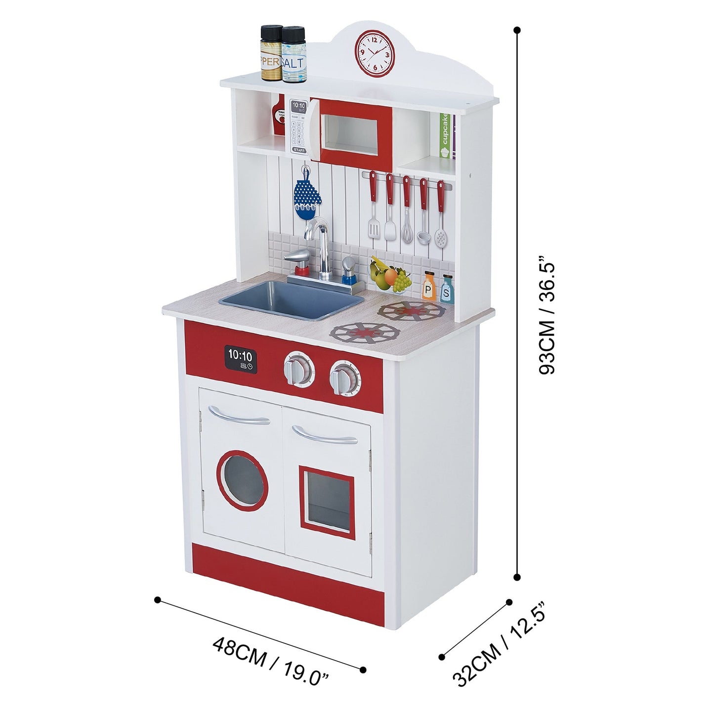 Wooden Kitchen Toy Kitchen With 2 Role Play Accessories TD-12385R