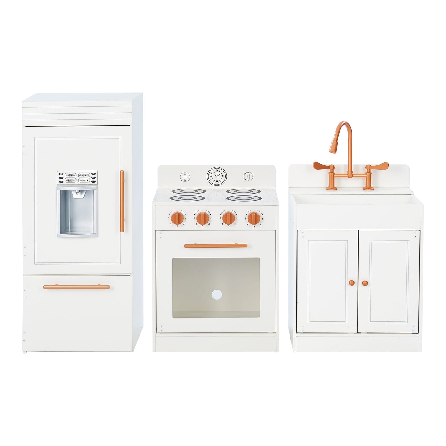 Large Wooden Kitchen Toy Kitchen Rose Gold With Ice Maker TD-12863R