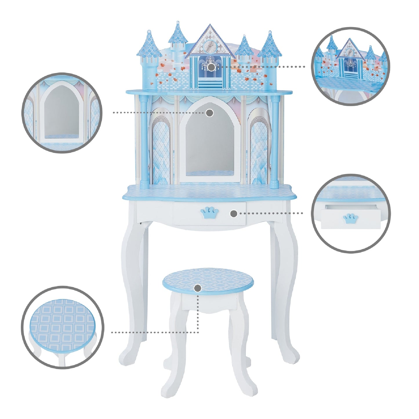 Fantasy Fields  Dreamland Castle Toy Vanity Set  White / Pink TD-12951F