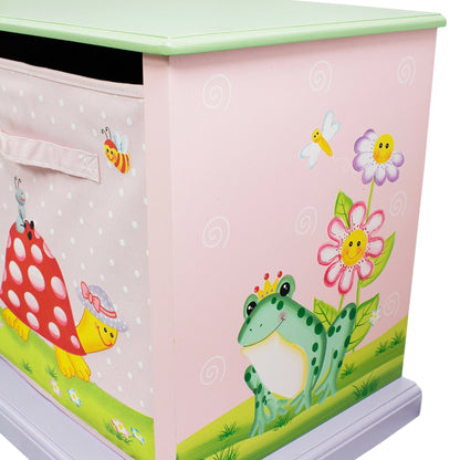 Fantasy Fields Magic Garden Kids Wooden Storage Canvas Drawers Toy Box TD-0132A