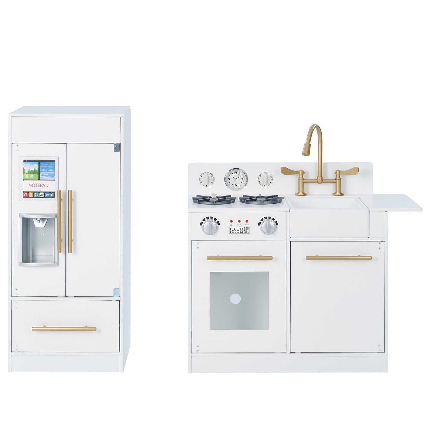 White Wooden Toy Kitchen by Toy Cooker Play Kitchen Set TD-12302WR