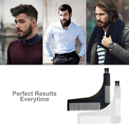 3 in 1 Beard Shaper Comb and Brush - White