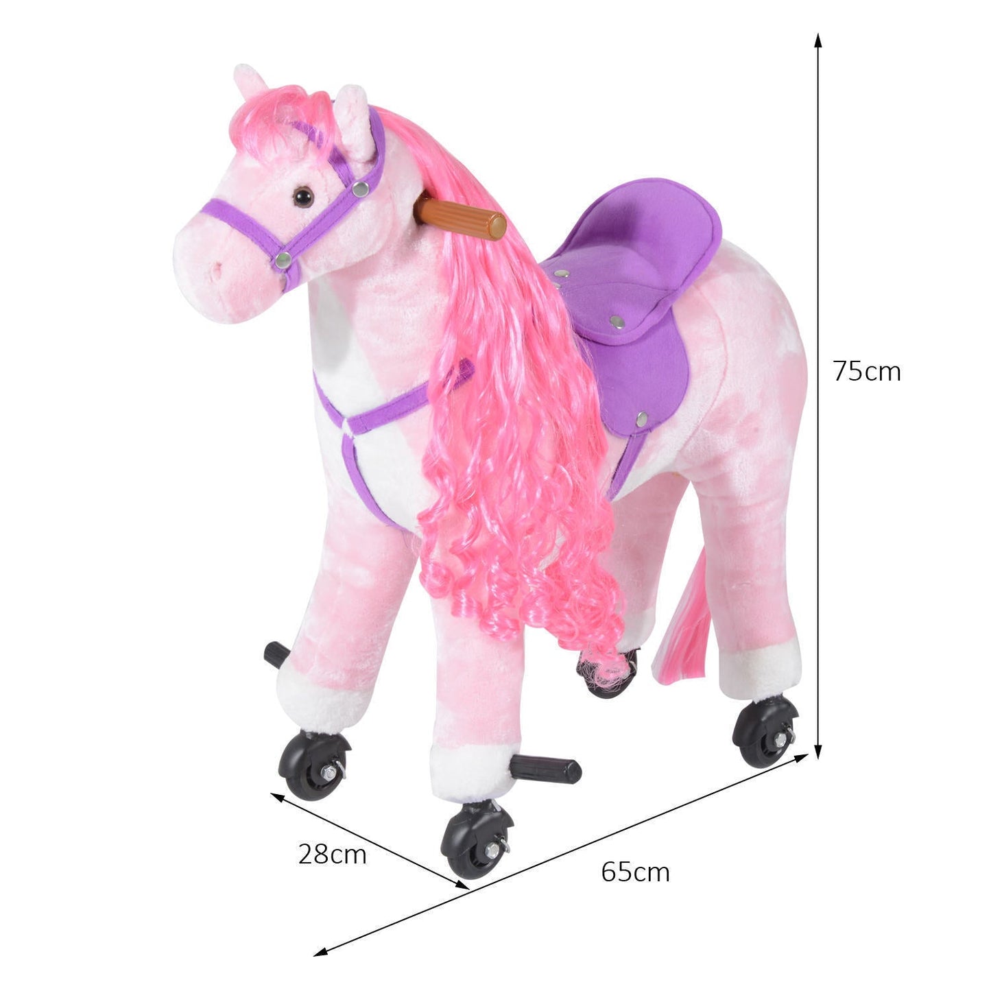 Child Mechanical Walking Ride on Horse Toy Plush Walk Pony Sound