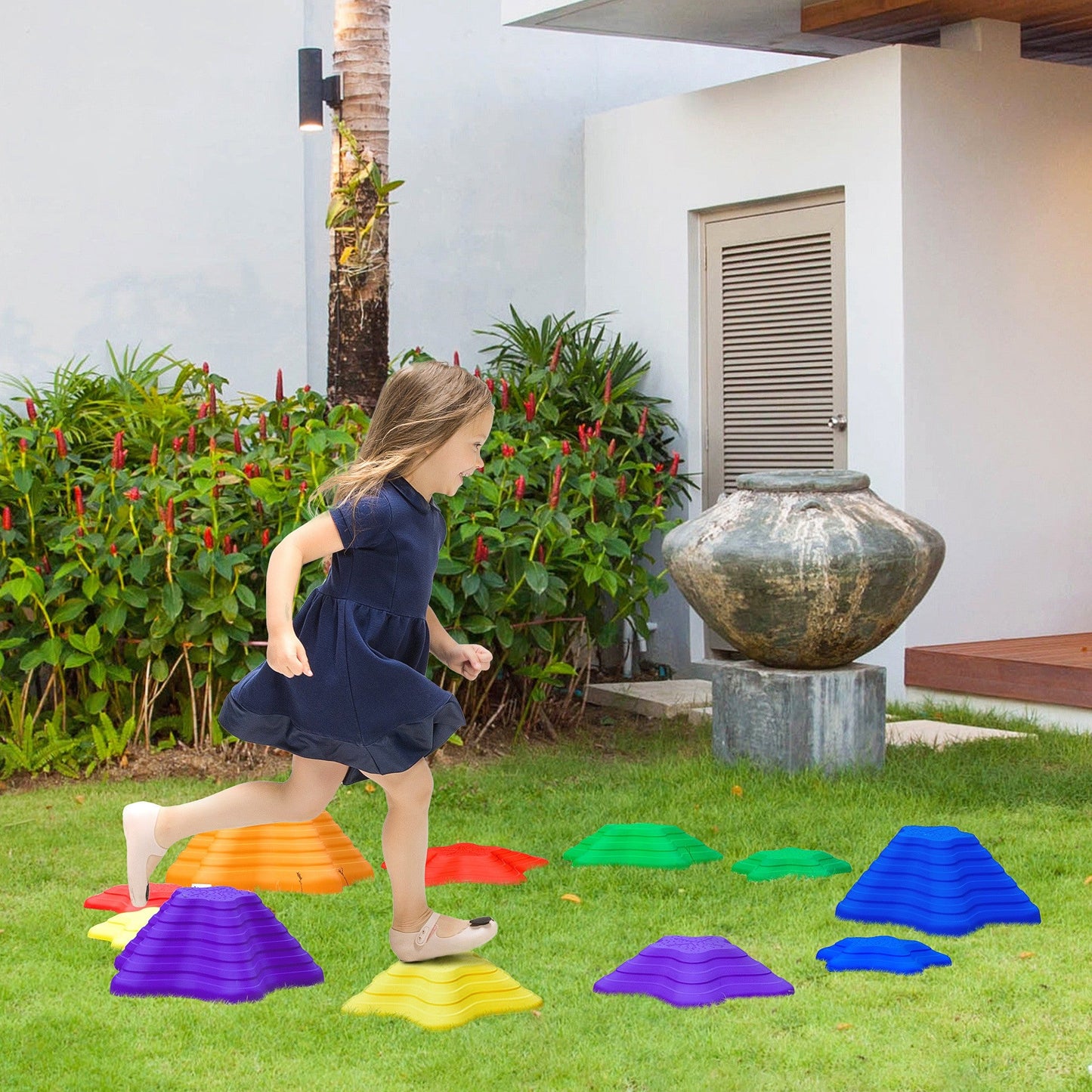 11-Piece Balance Stepping Stones Non-Slip Obstacle Course for Kids