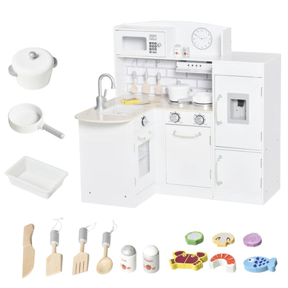 Kids Kitchen Play Kitchen Toy Set for Children Drinking Fountain White