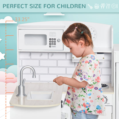 Kids Kitchen Play Kitchen Toy Set for Children Drinking Fountain White