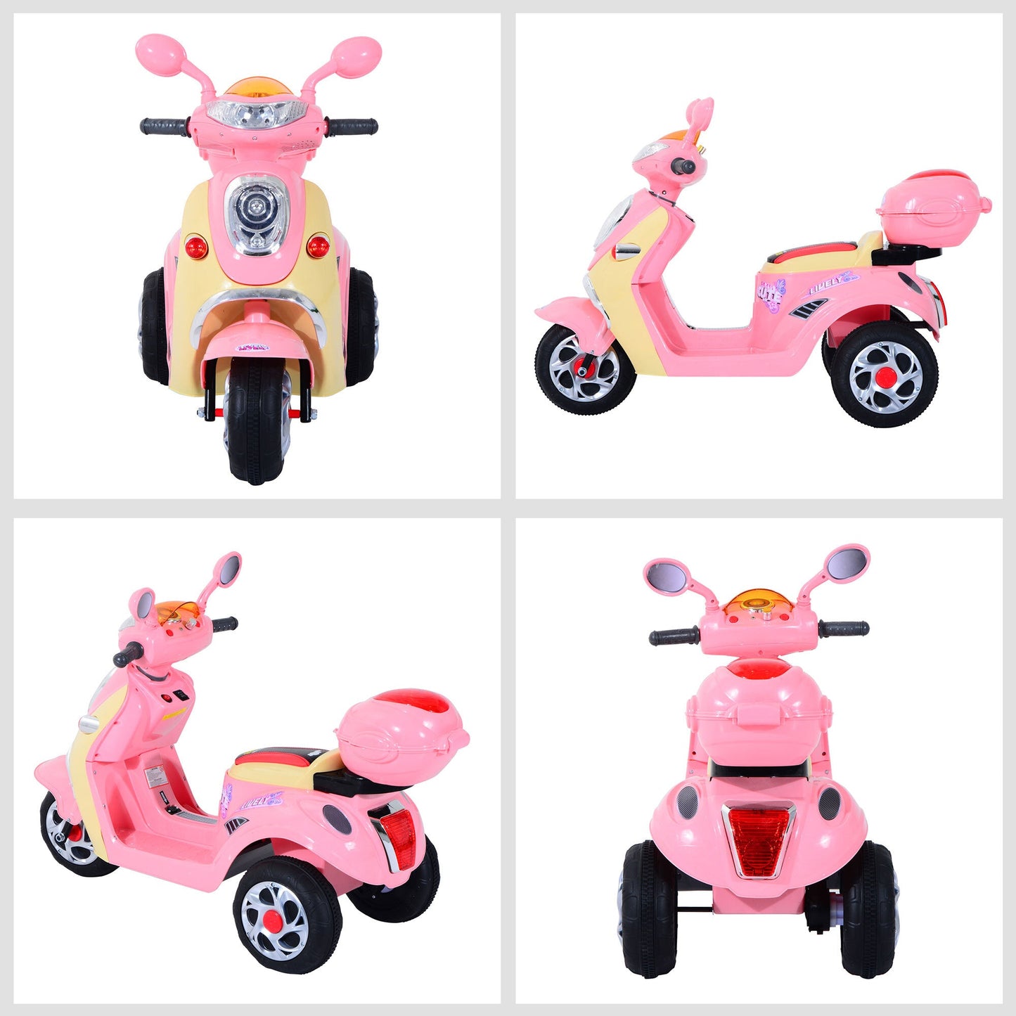 Electric Ride on Toy Car Kids Motorbike Children Battery Tricycle Pink