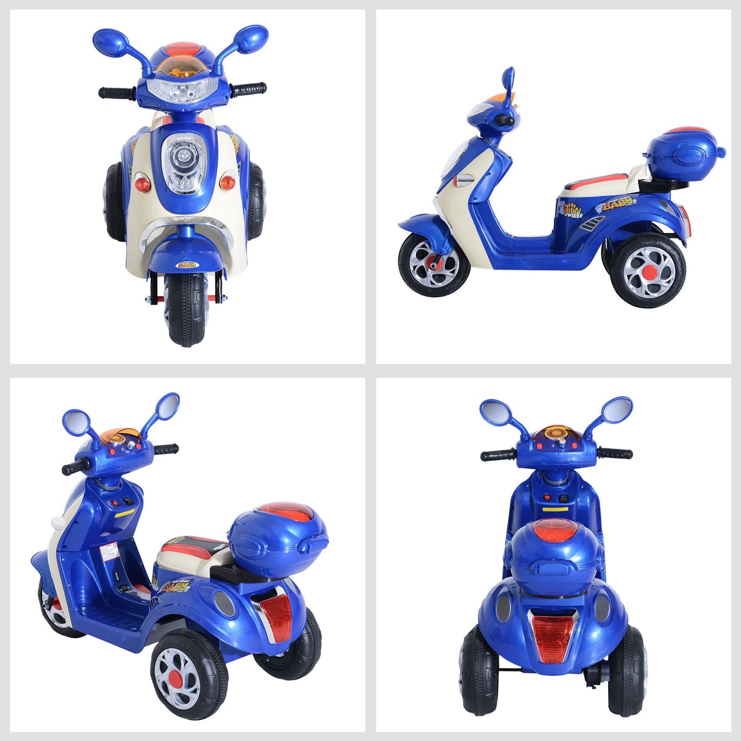 Electric Ride on Toy Car Kids Motorbike Children Battery Tricycle 6V