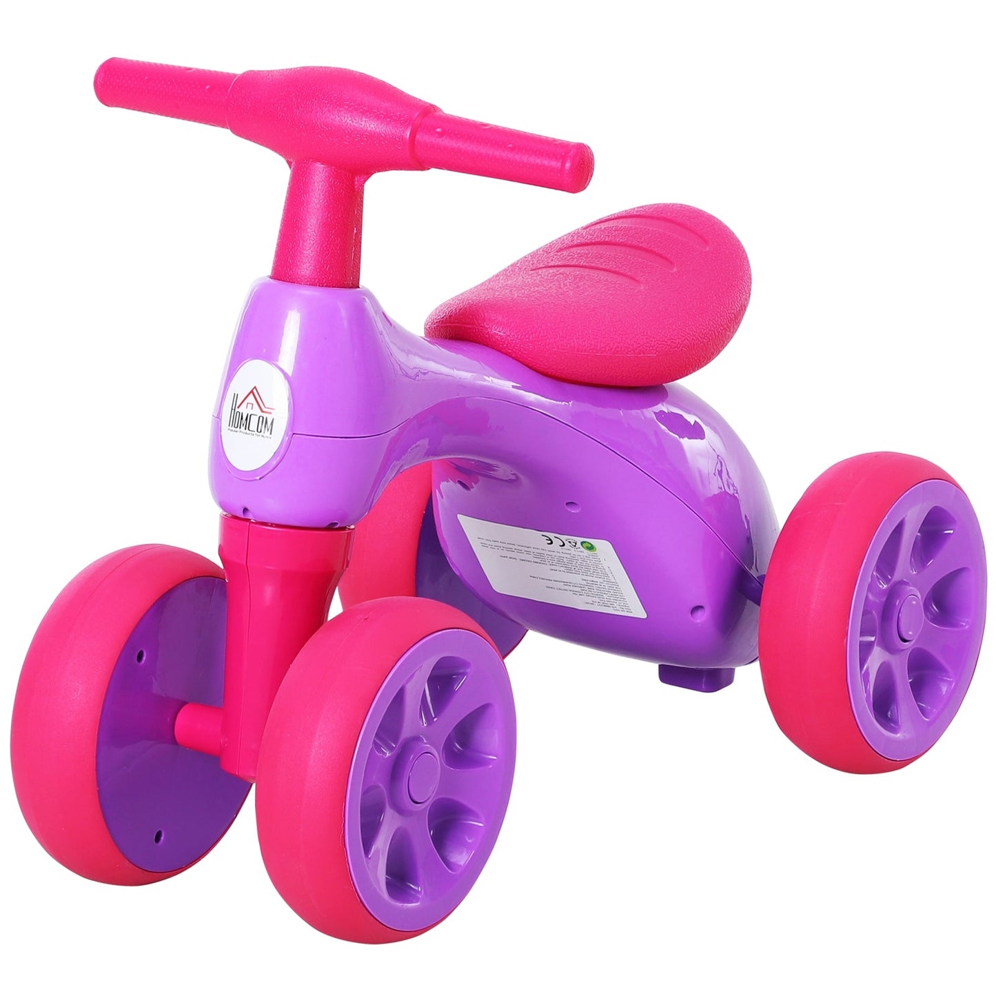 Baby Balance Bike Toddler Safe Training 4 Wheels Storage Bin Violet