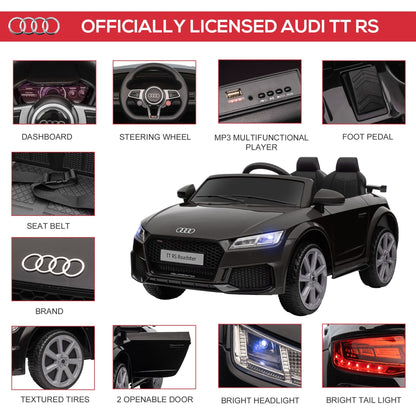 12V Battery Licensed Audi TT Ride On Car w/ Remote Headlight MP3 Black