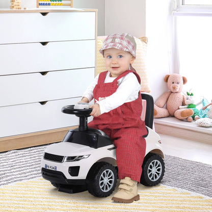 3-in-1 Ride On Car Foot To Floor Slider Toddler w/ Horn Steering White