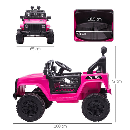 12V Kids Electric Ride On Car Truck Off-road Toy W/ Remote Control Pink HOMCOM