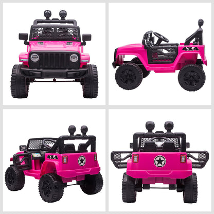 12V Kids Electric Ride On Car Truck Off-road Toy W/ Remote Control Pink HOMCOM