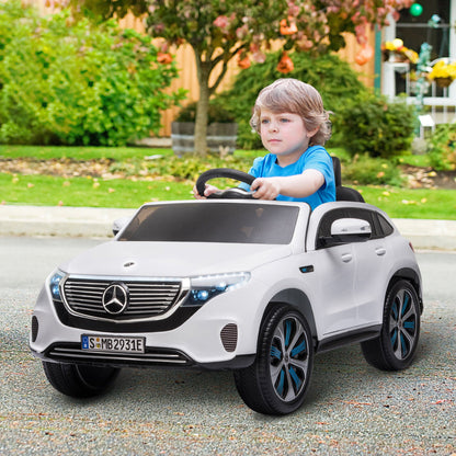 12V Licensed Mercedes Ride-On Car w/ Lights Music Remote 3-5 Yrs White HOMCOM