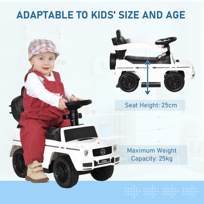 Benz G350 Ride-on Sliding Car Floor Slider Stroller Kids Vehicle, White HOMCOM