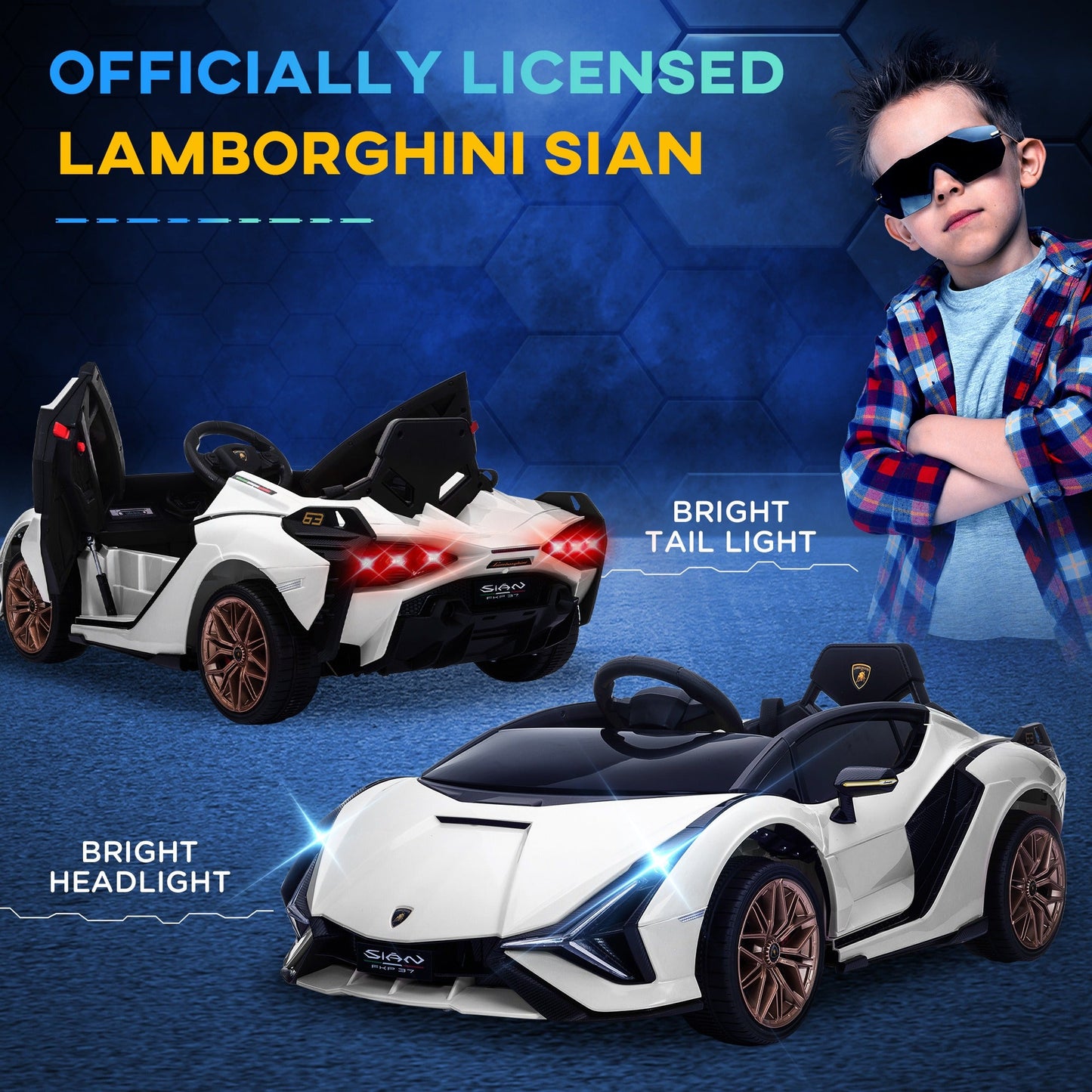 Lamborghini SIAN 12V Kids Electric Ride On Car Toy w/ Remote Control HOMCOM