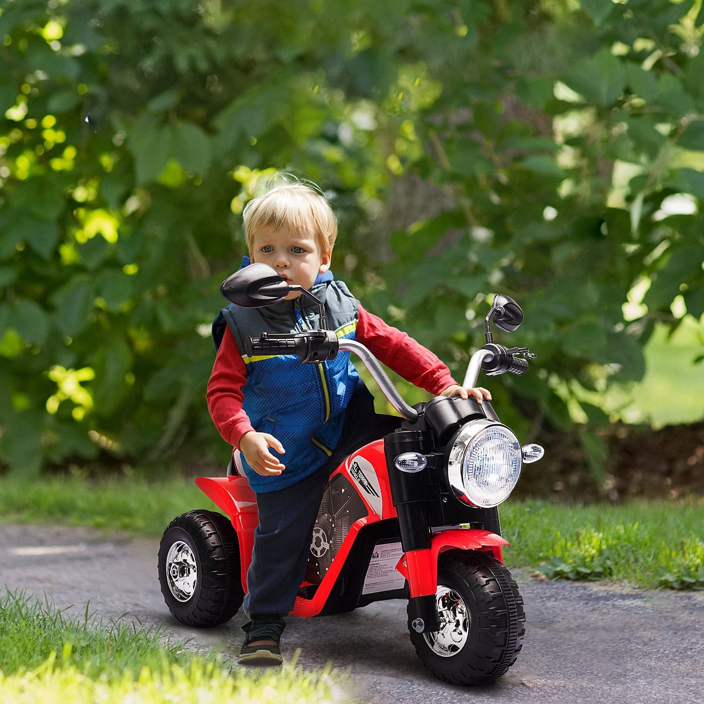 Kids 6V Electric Motorcycle Ride-On Toy Battery 18 - 36 Months Red HOMCOM