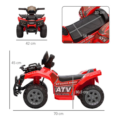 6V Kids Electric Ride on Car Toddler Quad Bike ATV for 18-36 month Red