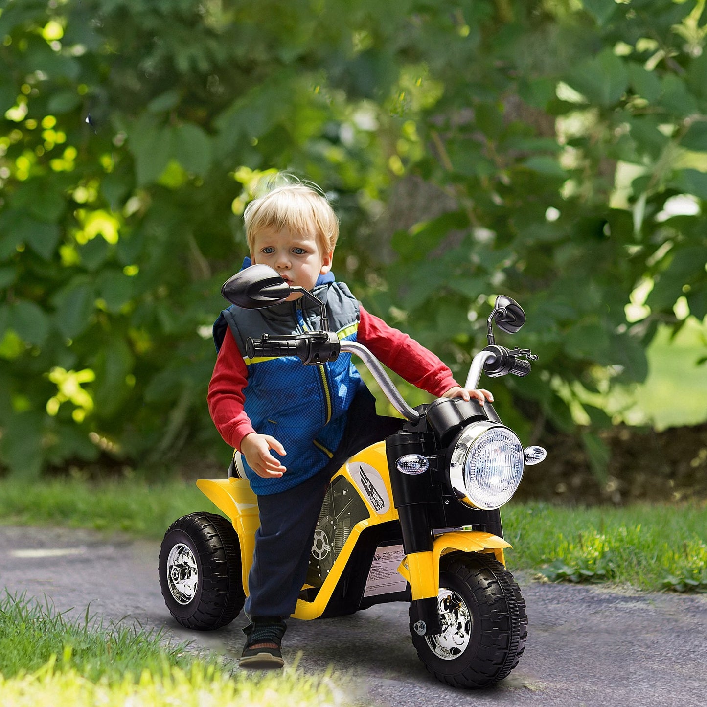 Kids 6V Electric Motorcycle Ride-On Toy Battery 18 - 36 Months Yellow HOMCOM