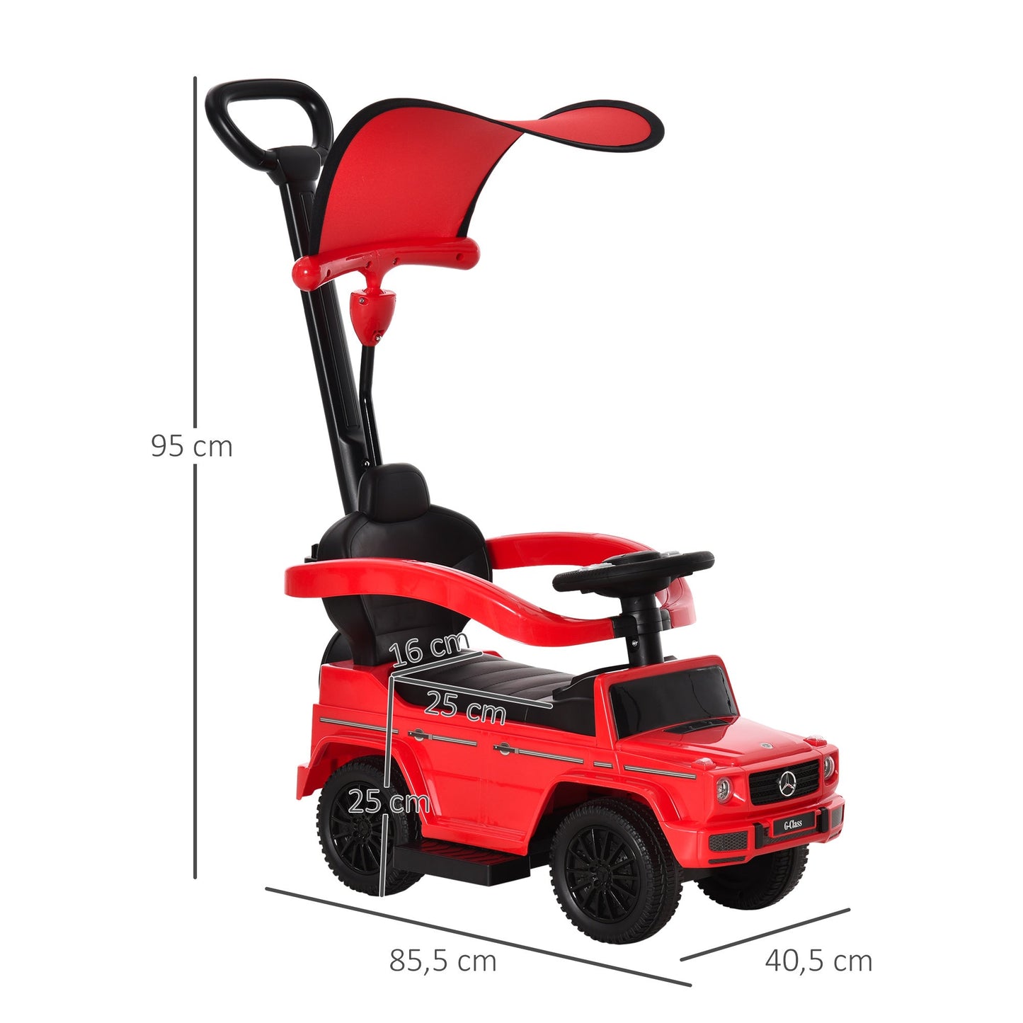 Benz G350 Ride-on Sliding Car Floor Slider Stroller Kids Vehicle, Red HOMCOM