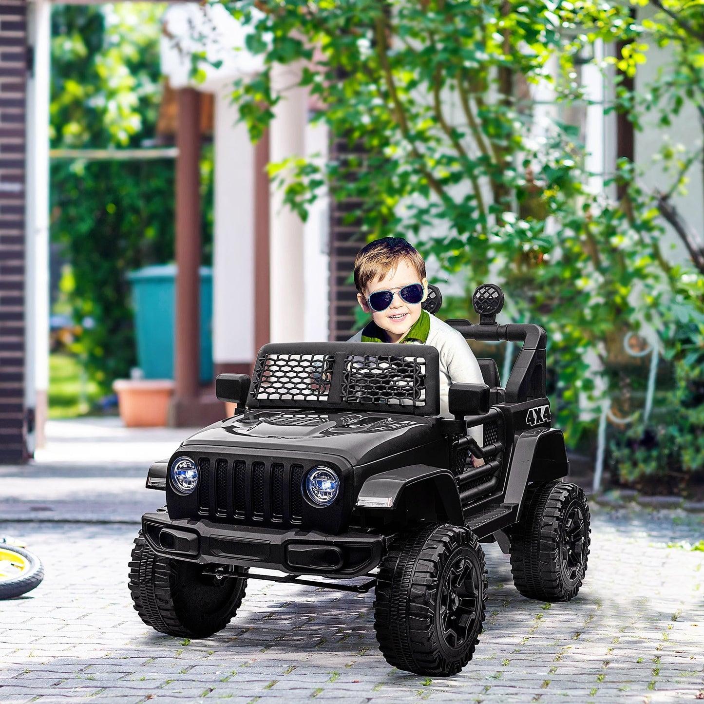 12V Kids Electric Ride On Car Truck Off-road Toy Remote Control Black HOMCOM