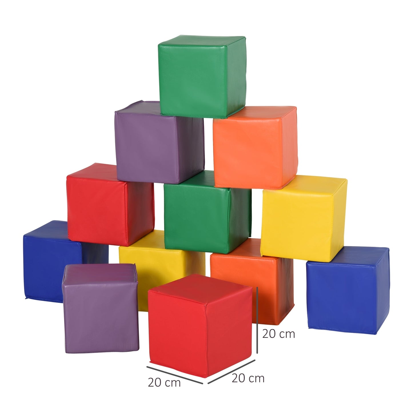 12 Piece Kids Soft Play Blocks Soft Foam Toy Building Stacking Block HOMCOM