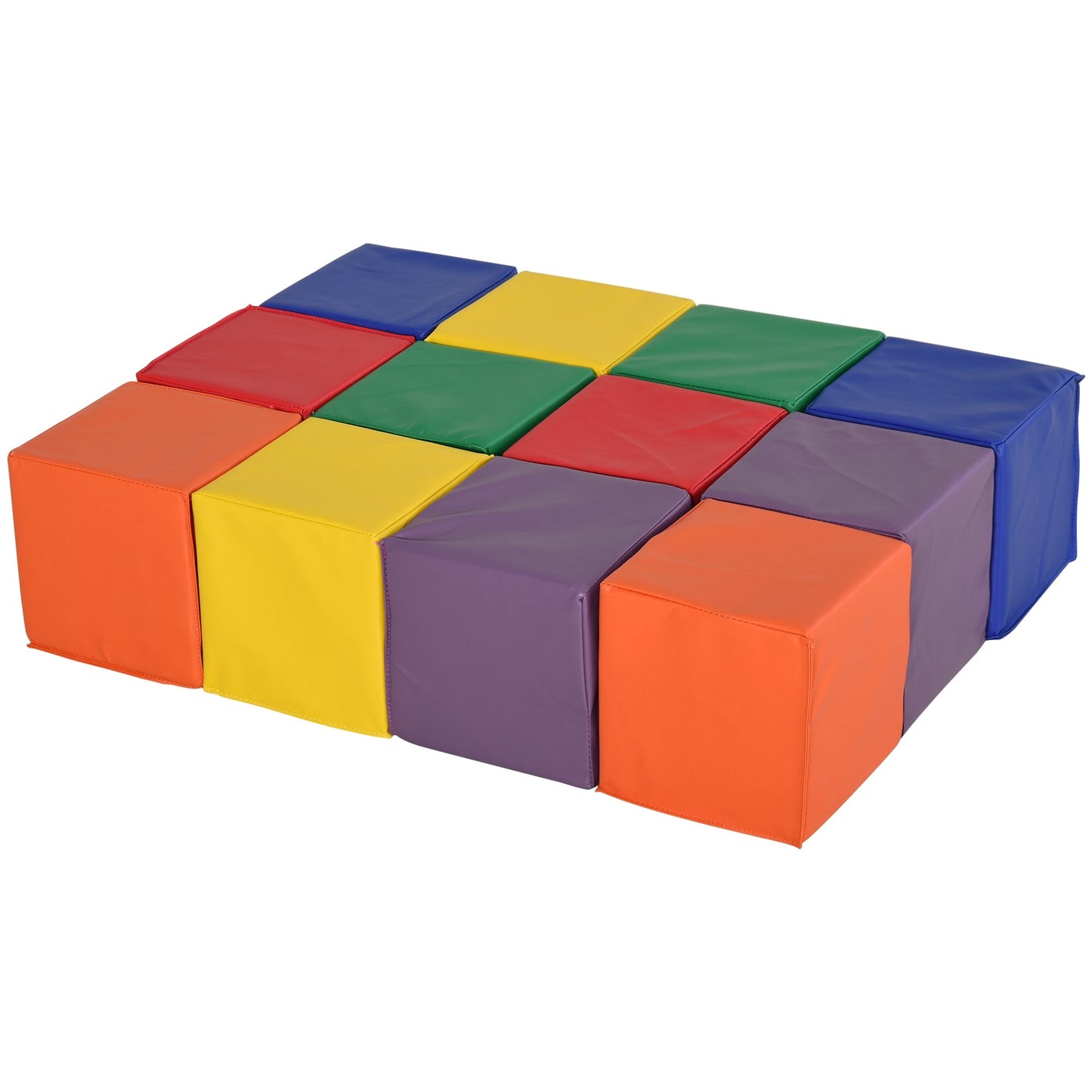 12 Piece Kids Soft Play Blocks Soft Foam Toy Building Stacking Block HOMCOM