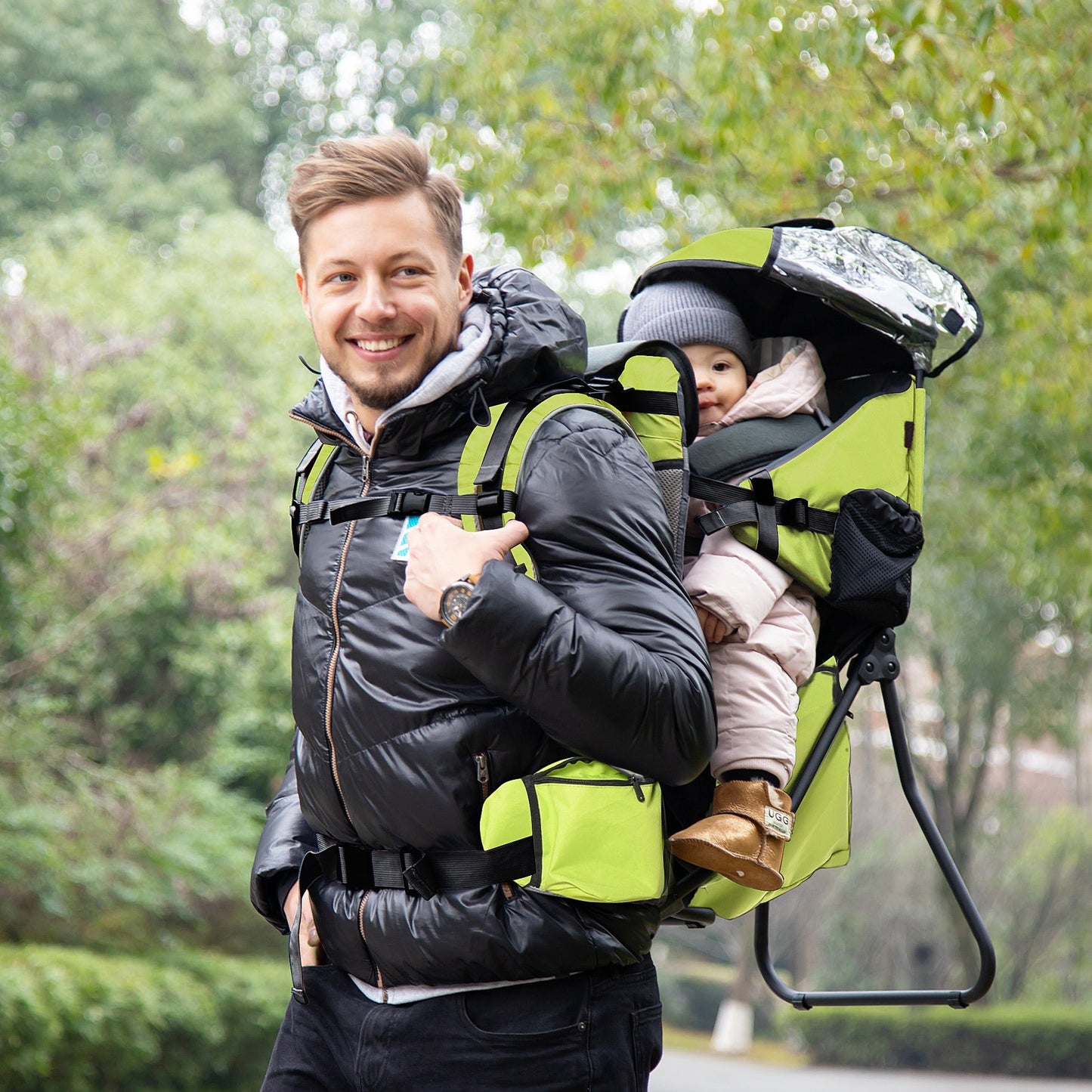 Baby Hiking Backpack Carrier Detachable Rain Cover for Toddlers  HOMCOM